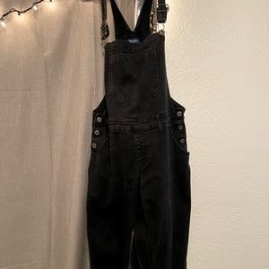 Black Denim Overalls